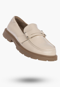 Mokasyny Dziewczęce Ekoskóra Półbuty Wsuwane Buty Eleganckie Beżowe APAWWA M552
