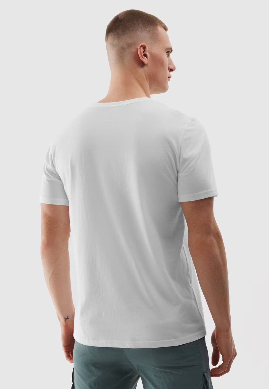 Koszulka Męska 4F Sportowy T-shirt Biały Regular TTSHM1283