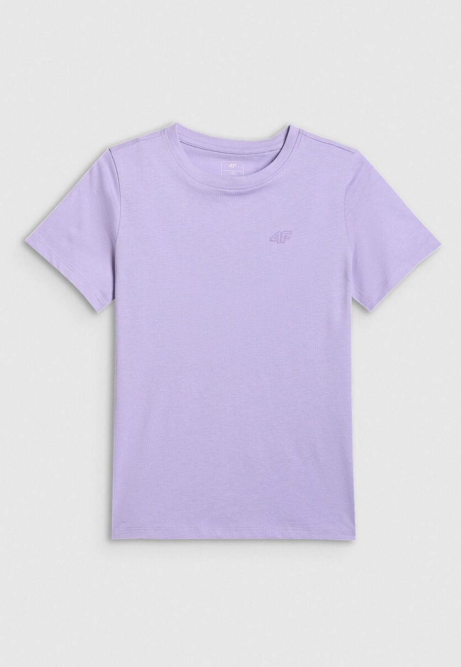 Koszulka Dziewczęca 4F T-Shirt Sportowa Bawełniana Regular Fioletowa 4FJWSS26TTSHF3003