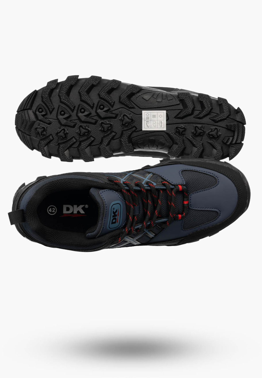Buty Trekkingowe Męskie DK Sportowe Sznurowane Terenowe Granatowe