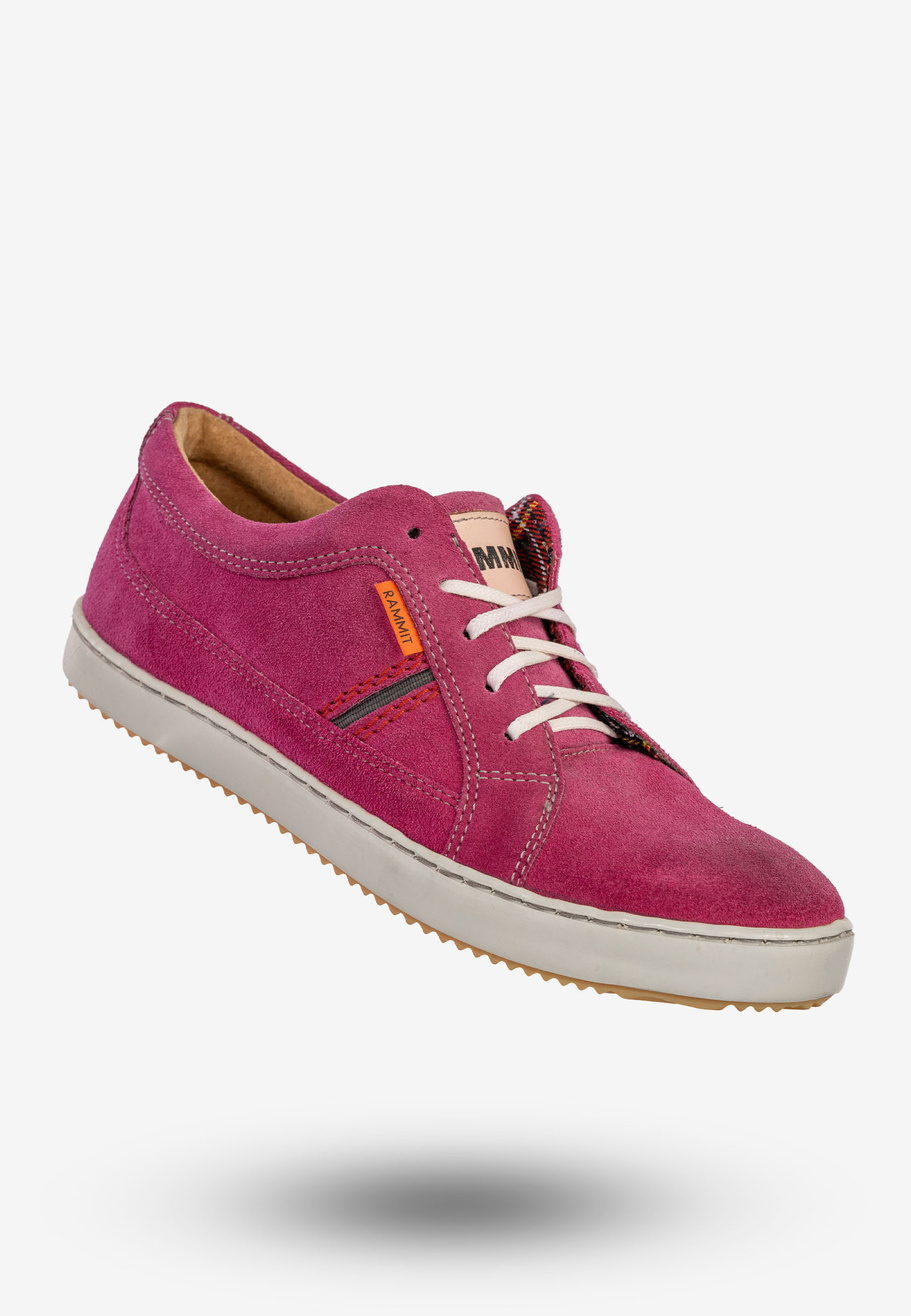 Półbuty Damskie Skórzane Buty Tenisówki Sneakersy Fuksja Rammit