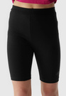 Legginsy Dziewczęce Kolarki 4F dzianinowe czarne 4FJWSS24TTIGF129