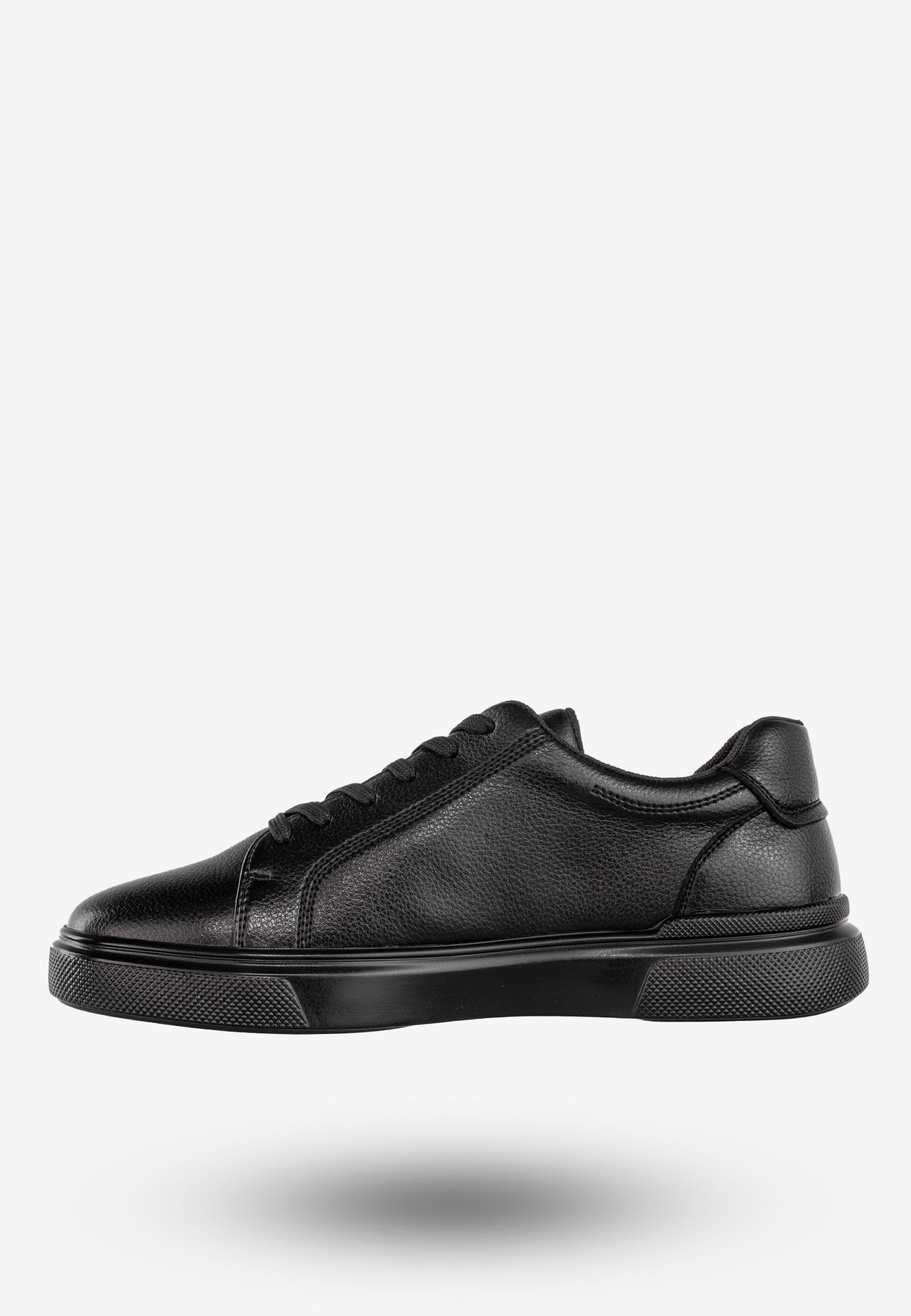 Sneakersy Męskie Tenisówki Ekoskóra Buty Półbuty Czarne Mekomelo