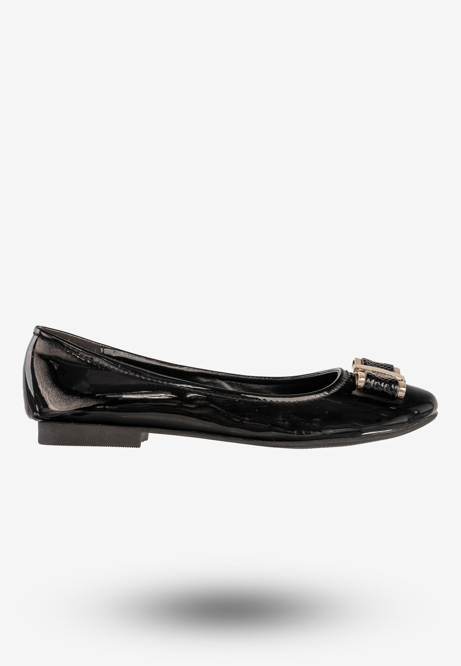 Baleriny Damskie Ekoskóra Buty Eleganckie Czarne M.Daszyński MR1460-5