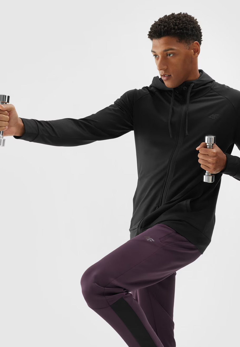 Bluza Męska 4F Czarna Rozpinana Sportowa Treningowa 4FWAW24TFSWM403