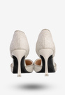 Szpilki Damskie Ekoskóra Błyszczące Buty Na Obcasie Białe Minglong Shoes 252-61B