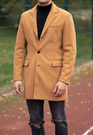 Płaszcz Męski Długi Camel Elegancki