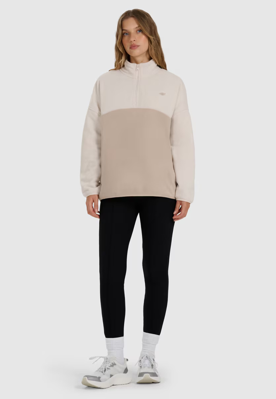 Polar Damski 4F Bluza Ze Stójką Regular Beżowy 4FWAW25TFLEF421
