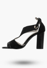 Sandały Damskie Buty Na Słupku Ze Sprzączką Eleganckie Czarne