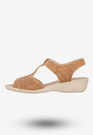 Sandały Damskie Ekoskóra Buty Na Wiosnę Lato Aloeloe Camel AA244046