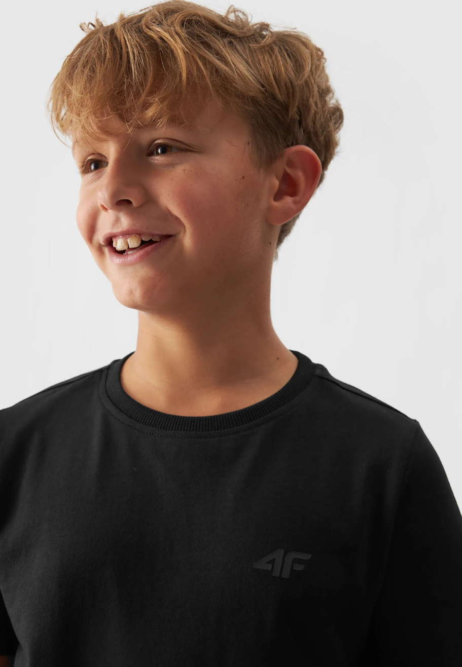 Koszulka 4F chłopięca czarny t-shirt basic
