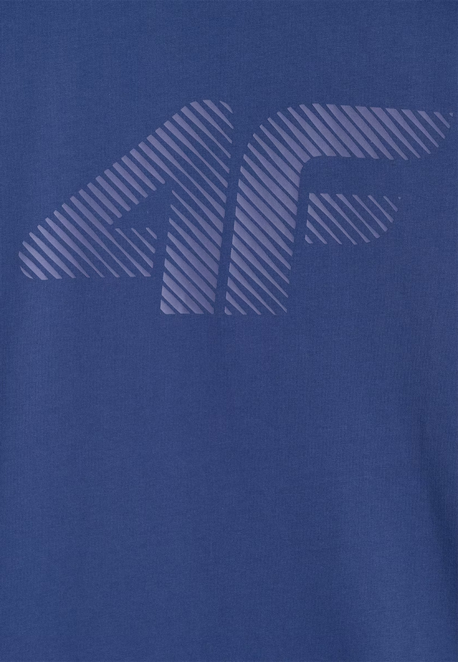 Koszulka Męska 4F T-shirt Z Nadrukiem Regular Granatowa 4FWMM00TTSHM2257