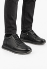 Trzewiki Skórzane Męskie Buty Sneakersy Wysokie PREMIUM SOLE Czarne