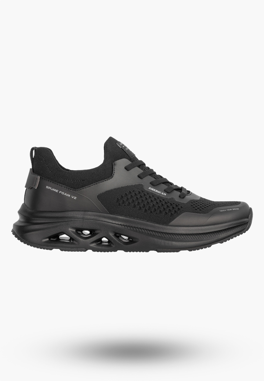 Sneakersy Męskie Buty Sportowe Lekkie Casual Czarne AMERICAN CLUB RH179