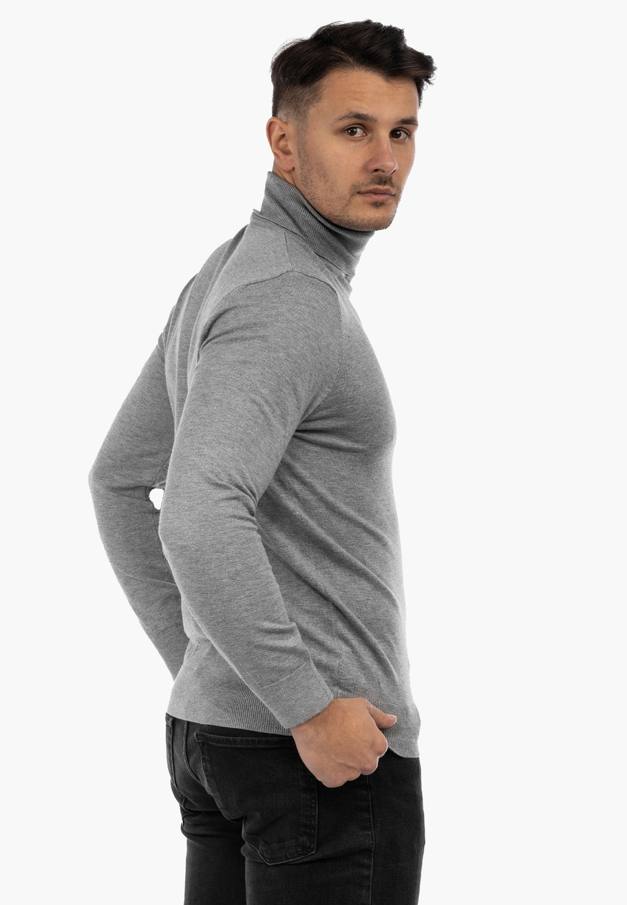Golf Męski Elegancki Sweter Klasyczny Szary G-S-1-2024