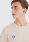 Koszulka Męska 4F T-shirt Regular Z Nadrukiem Beżowy 4FRSS24TTSHM2076