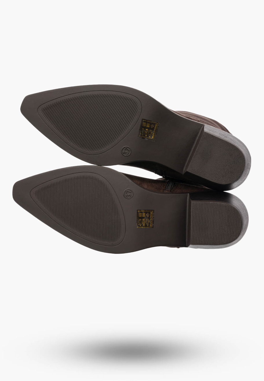 Kozaki Damskie Na Klocku Casual Stylowe Eleganckie Zimowe Brązowe