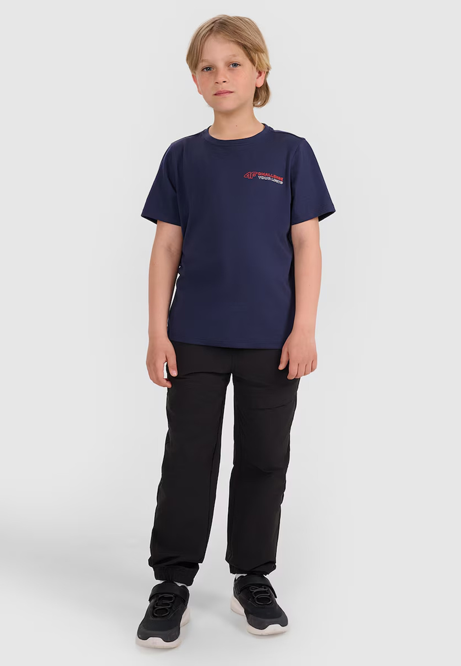 Koszulka Chłopięca 4F T-shirt Z Nadrukiem Sportowy Granatowy 4FJWAW25TTSHM2415