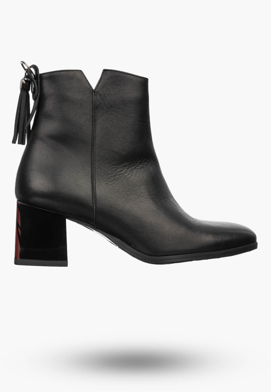 Botki Damskie Skórzane Buty Ocieplane Casual Czarne KORDEL PRODUKT POLSKI