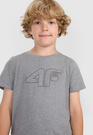 Koszulka Chłopięca 4F T-shirt Z Logo Ciemny Szary 4FJWAW25TTSHM2417