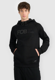Bluza Męska 4F Z Kapturem Nierozpinana Z Nadrukiem Czarna 4FWAW25TSWSM2390