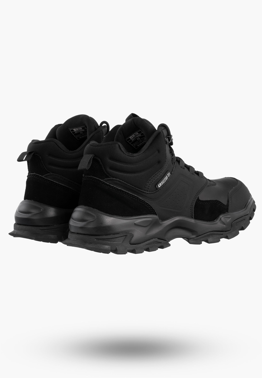 Buty Męskie BIG STAR Skórzane Trekkingowe Trzewiki Czarne SS174096