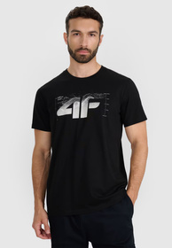 Koszulka Męska 4F T-shirt Z Nadrukiem Regular Czarna 4FWAW25TTSHM2359