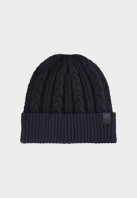 Czapka Damska Sportowa 4F Zimowa Beanie Prążkowana z Wiskozą Czarna 4FWAW24ACAPF457