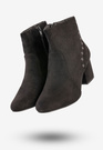 Botki Damskie Zimowe Buty Na Klocku Goodin Czarne GD-BM-79