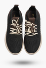 Sneakersy Damskie Buty Sportowe Wsuwane Lekkie Tekstylne Czarne