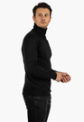 Golf Męski Elegancki Sweter Slim Fit Dopasowany Klasyczny Czarny