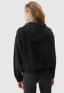 Bluza Damska 4F Dresowa Nierozpinana Ocieplana Z Kapturem Czarna 4FWSS24TSWSF1057