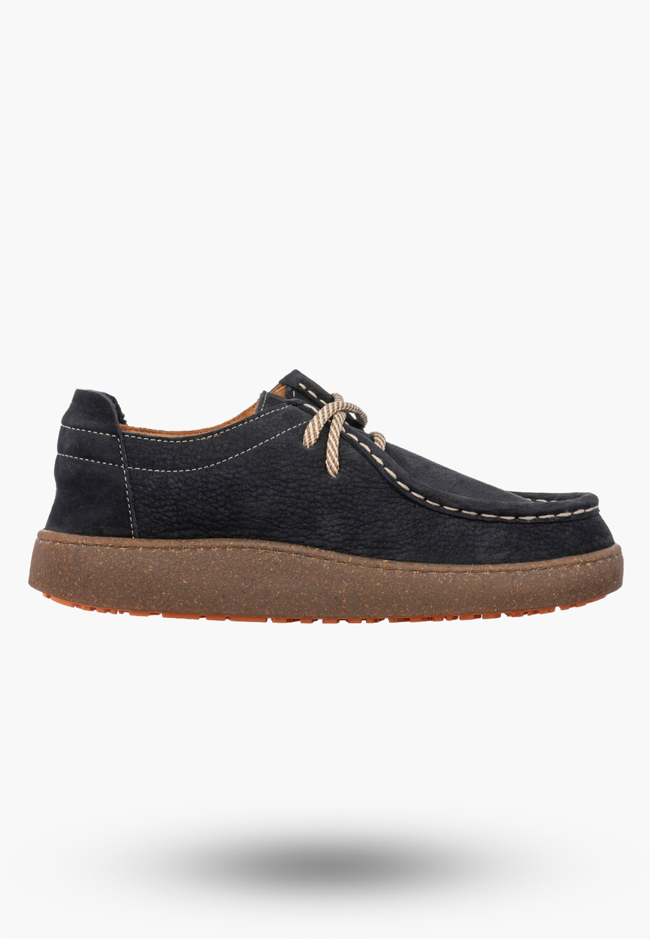 Półbuty Damskie Skórzane Buty Sznurowane Casual Ravini Granatowe