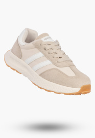 Sneakersy Dziecięce Buty Na Rzepy Sportowe Skórzana Wkładka Beżowe Apawwa