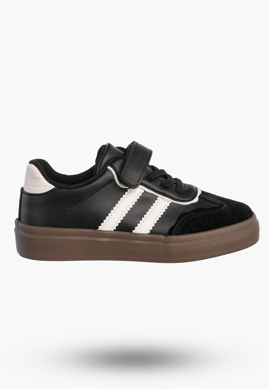 Buty Chłopięce Trampki Czarne Sneakersy na Rzepy Dziecięce R1444P