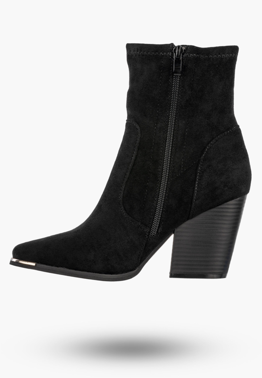 Botki Damskie Buty Na Obcasie Zimowe Ocieplane Eleganckie Stylowe Czarne