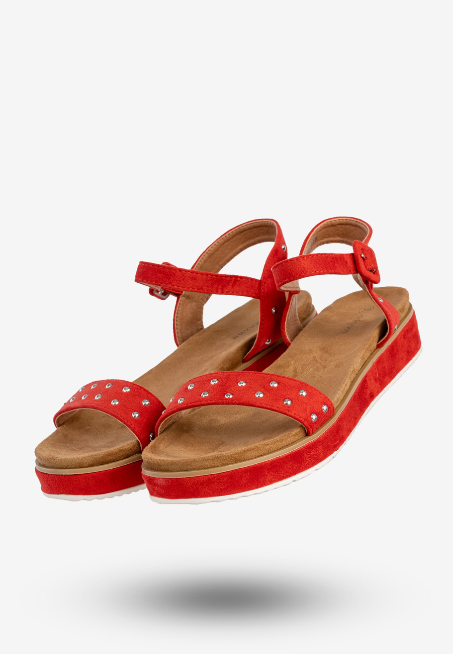 Sandały Damskie Buty Na Lato Lekkie Wygodne Czerwone Goodin GD-OC-302