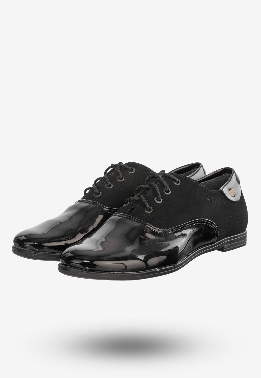 Półbuty Damskie Buty Eleganckie Ze Skóry Ekologicznej Czarne 126/250