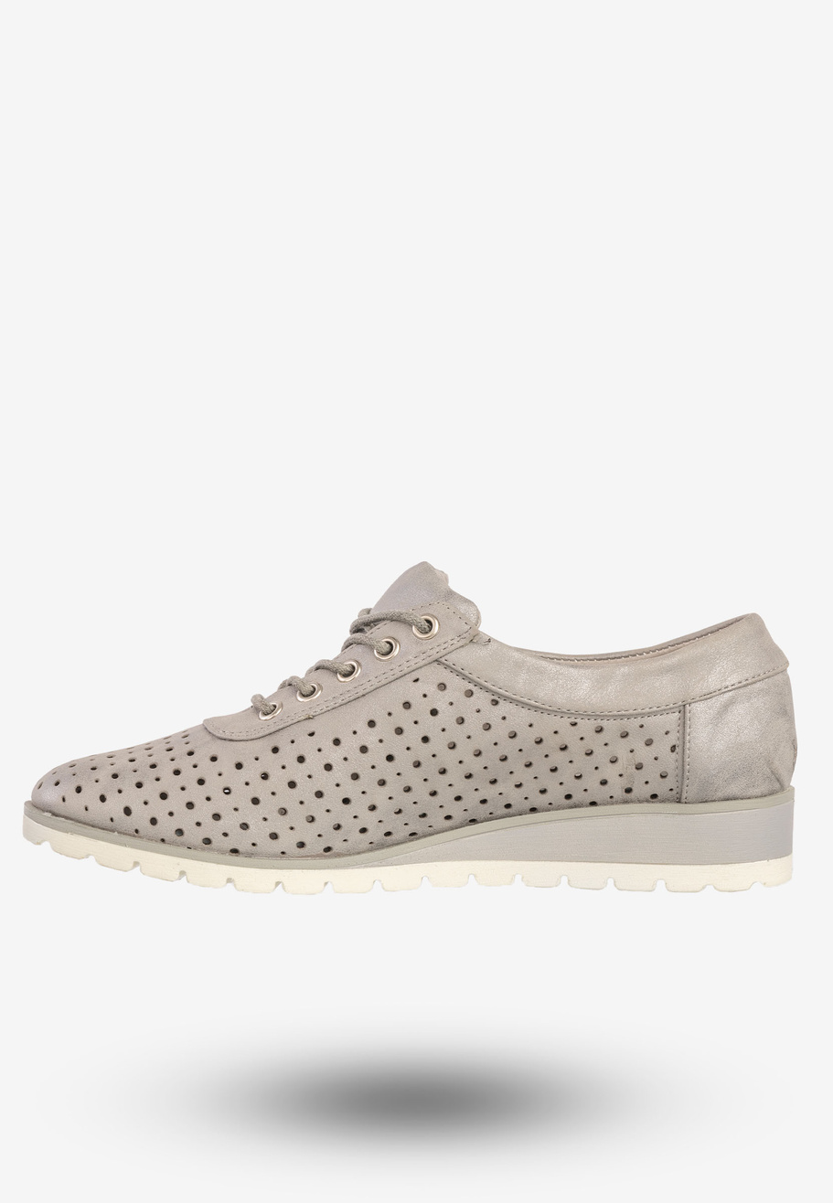 Półbuty Damskie Ekoskóra Buty Eleganckie M.Daszyński Szare MR1736-5