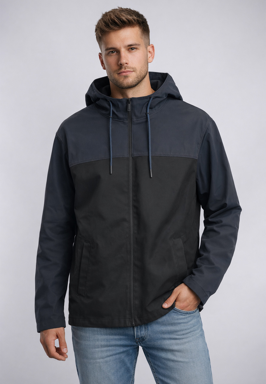 Kurtka Męska ZARA Softshell Przejściowa Z Kapturem Granatowa ZARA