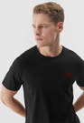 Koszulka Męska 4F Czarny Sportowy T-shirt Regular 4FWSS24TTSHM1887