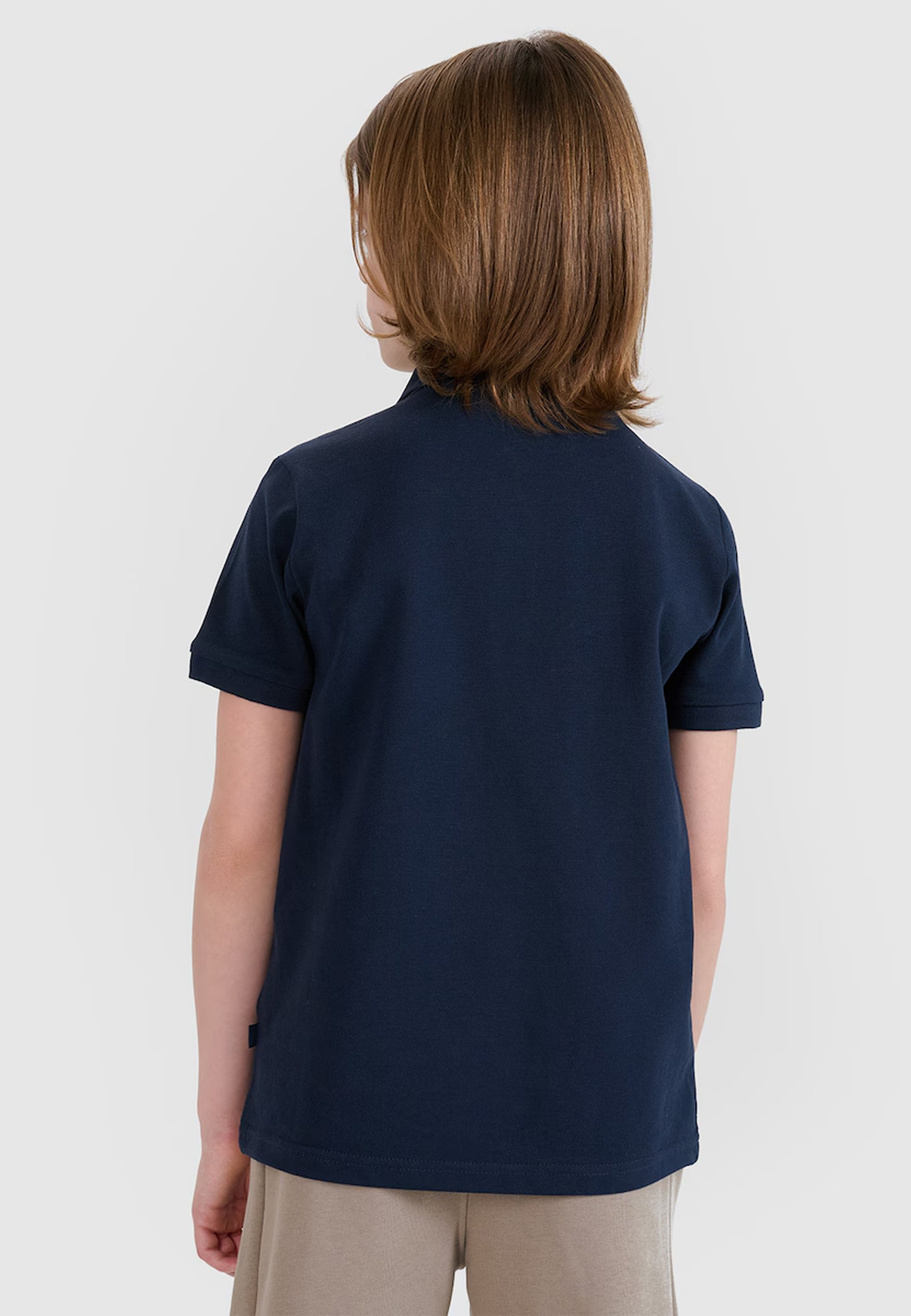 Koszulka Dziecięca 4F T-shirt Polo Z Kołnierzem Granatowy 4FJWMM00TPTSU513