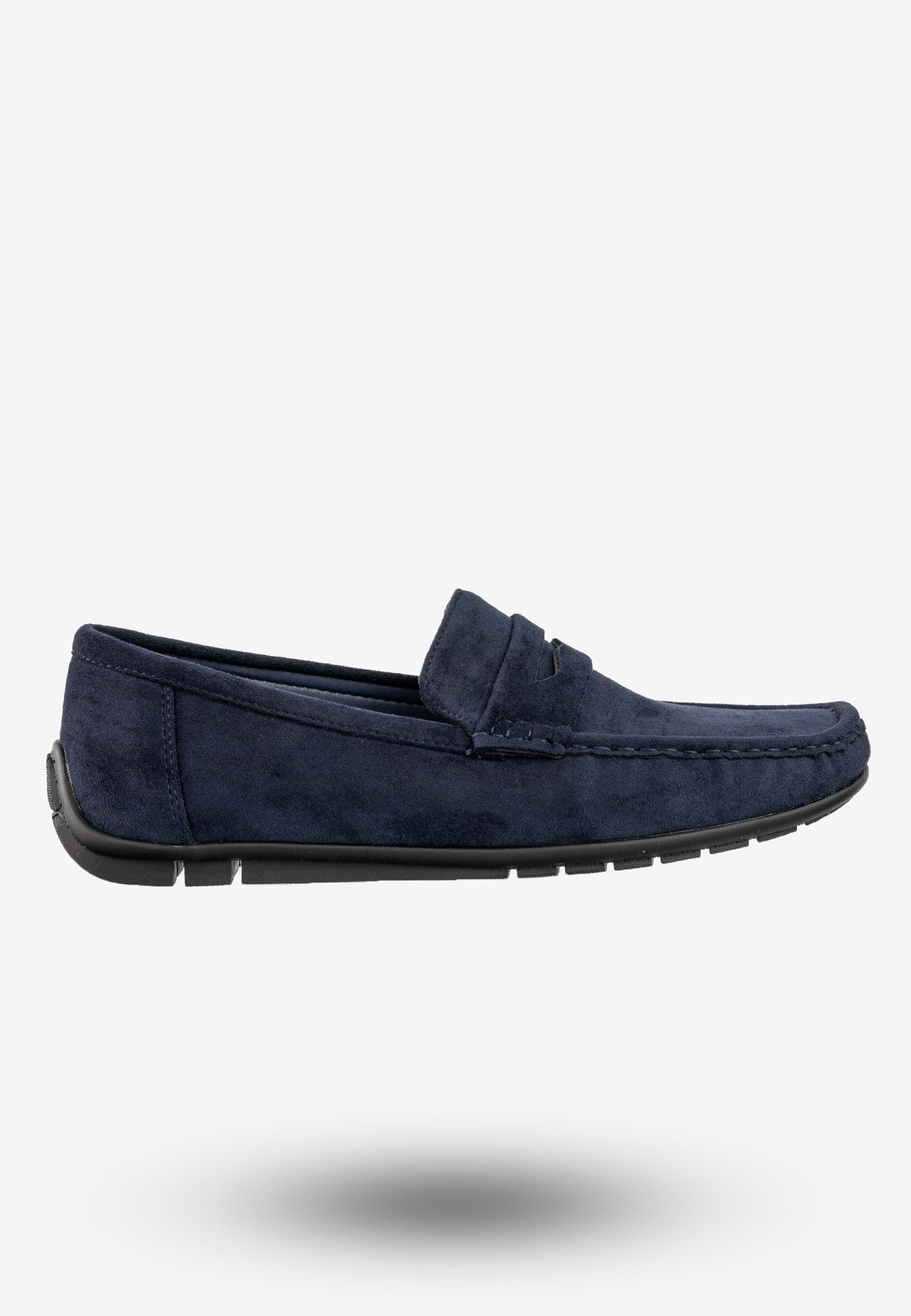Mokasyny Męskie Eleganckie Buty Wizytowe Unisoft Granatowe 24MN02-7710