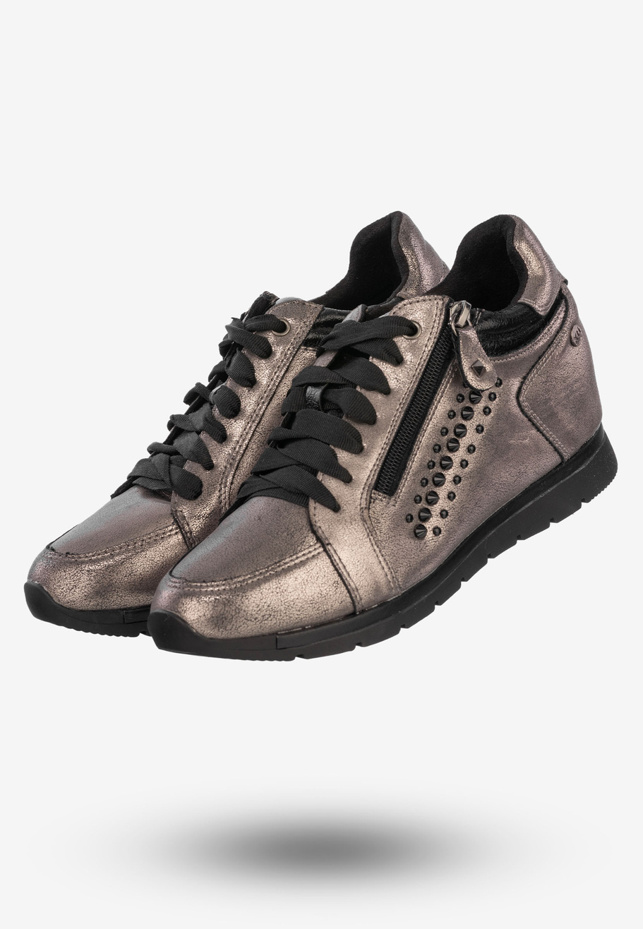 Buty Damskie Półbuty Sportowe Na Koturnie Eleganckie Złote 48268