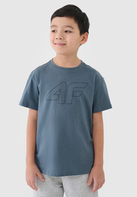 Koszulka Chłopięca 4F T-shirt Z Nadrukiem Szary 4FJWSS25TTSHM2325