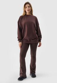 Legginsy Damskie 4F Sportowe Spodnie Z Rozszerzanymi Nogawkami Brązowe 4FWSS24TTIGF149