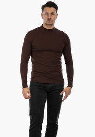 Półgolf Męski Elegancki Golf Klasyczny Brązowy PG-BR-1-2024