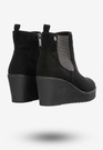 Botki Damskie Buty Na Koturnie Eleganckie Na Zimę Czarne 48451