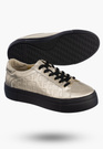 Buty Damskie FILIPPO Skórzane Półbuty Niskie Sneakersy Złote DP6850