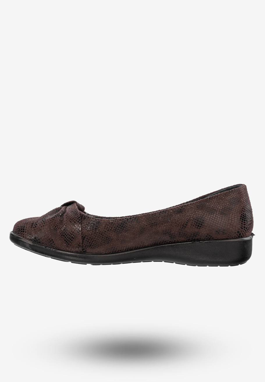 Baleriny Damskie Buty Eleganckie Brązowe Aloeloe Y224003
